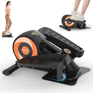 ANCHEER Under Desk Elliptical Bike, Fully Assembled Leg Exerciser 2 in 1 Seated Standing Elliptical, Quiet Mini Elliptic