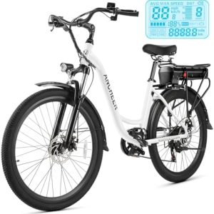 ANCHEER 48V 500Wh Electric Bike for Adults, Fast-Charge Removable Battery, 26" Suspension Fork, Up to 60 Miles Commuter