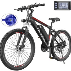 ANCHEER 750W Peak Ebike for Adults, 50 Miles Range, 21Speed Electric Mountain Bike | ANCHEER 26" Electric Bike for Adul
