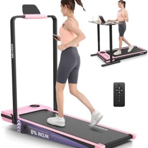 ANCHEER Under Desk Treadmill with Incline and Handle Bar for Home Office | ANCHEER 4 in 1 Folding Treadmill with LED Di