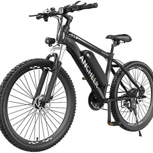 ANCHEER 500W 26" Electric Bike for Adults: Peak 750W, 48V 10.4Ah Battery, 55 Miles Range, 22MPH Speed, 3H Fast Charge, |