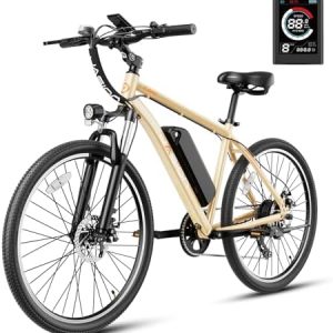 Jasion EB5 Electric Bike for Adults 40Miles 20MPH Commuting Electric Mountain Bike Peaks 750W Brushless Motor 7-Speed 26
